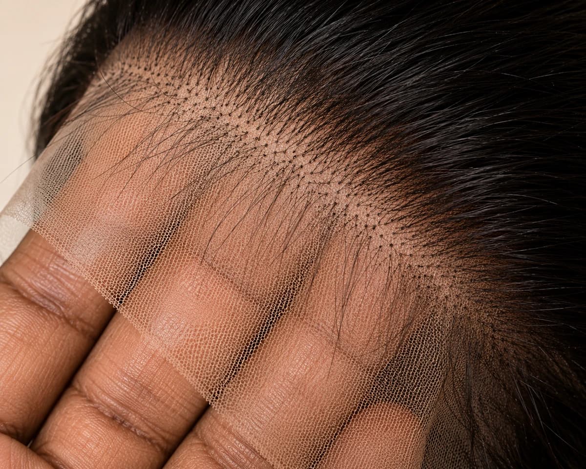 HD lace laid against skin, showing how far it disappears