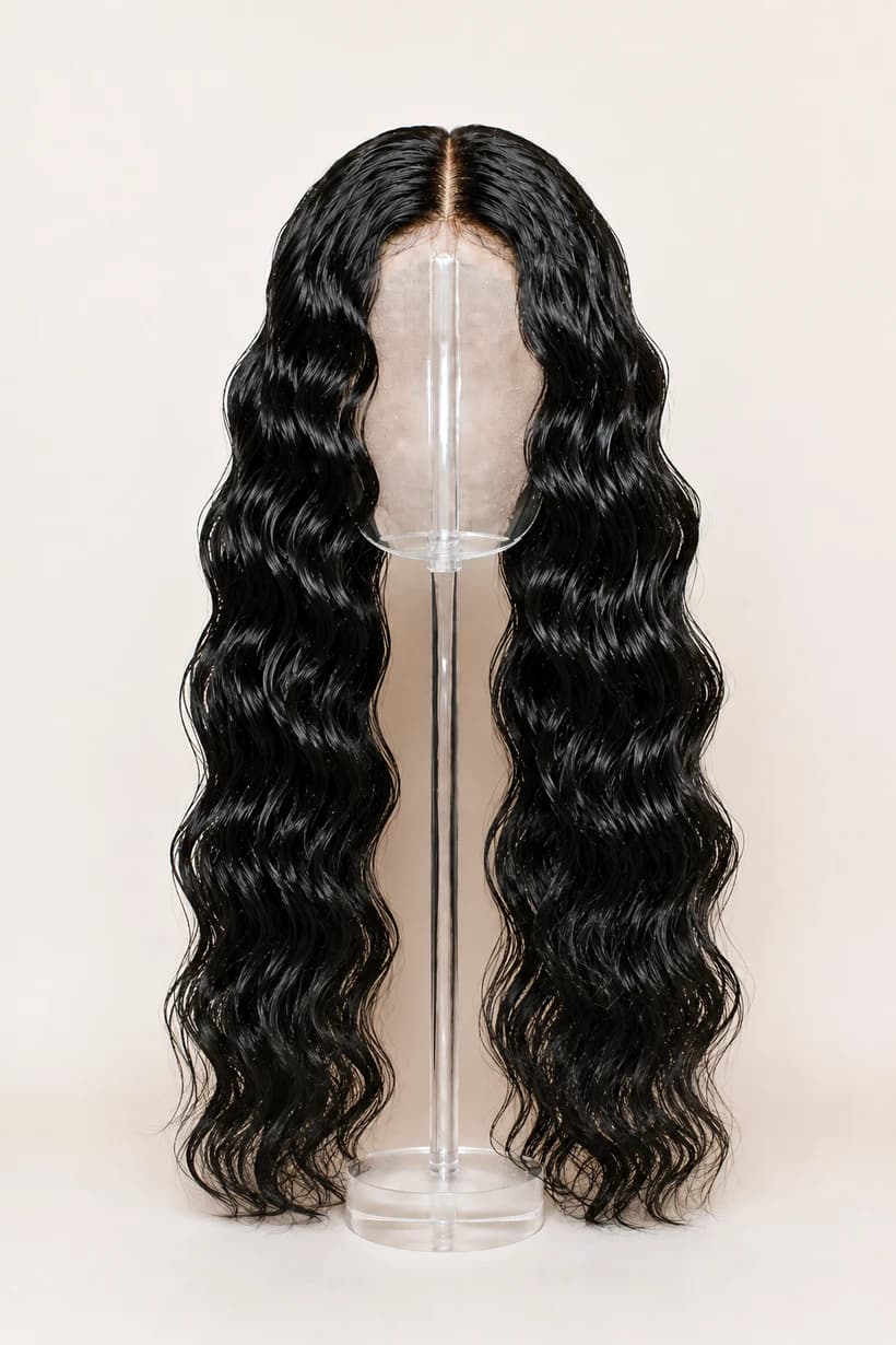 Natural Black HD Wigs — Water Wave